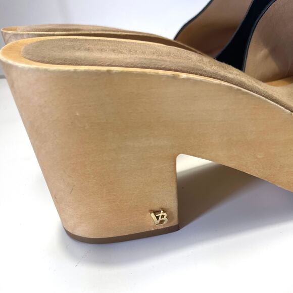VERONICA BEARD NWOT Hannalee Suede Clog Platform Sandals in Black Size 8 - Picture 7 of 14